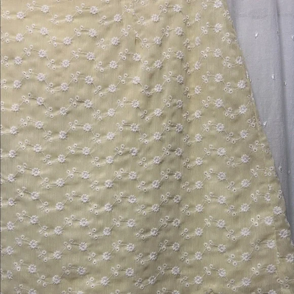 Altar'd State Skirt Women’s L Yellow Floral Mini Ruffle Eyelet Feminine - Picture 3 of 10